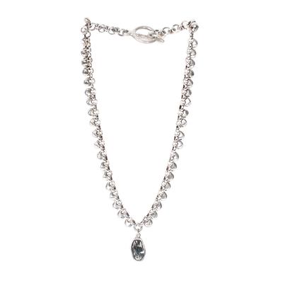 Uno De 50 Grey Stone Necklace