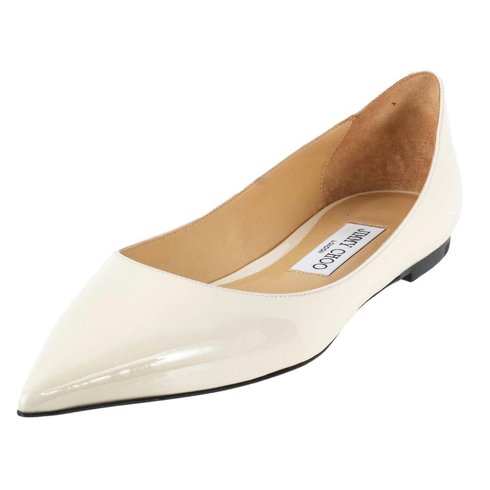  Jimmy Choo Size 39 Off White Pointy Toe Flats