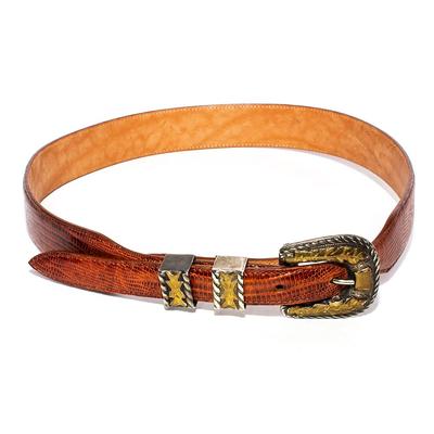 Brown Size 30 Genuine Lizard Leather Belt
