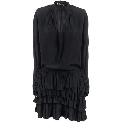Ramy Brook Size XS Long Sleeve Black Ruffle Short Dress