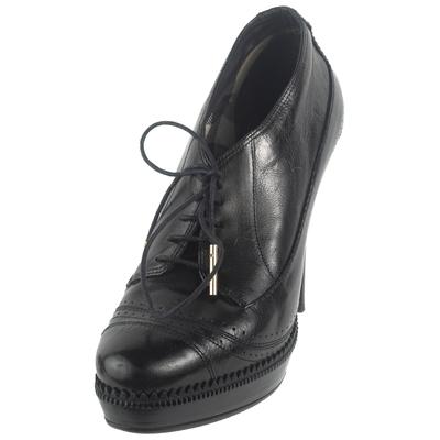 Burberry Size 38 Black Oxford Platform Shoes 