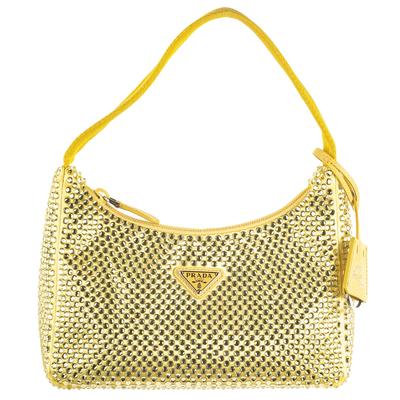 Prada Re-Edition Yellow Crystal Handbag 