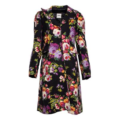 Moschino Size Large Black Floral Jacket