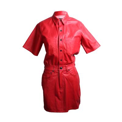 New Rag & Bone Size Small Red All In One Leather Dress