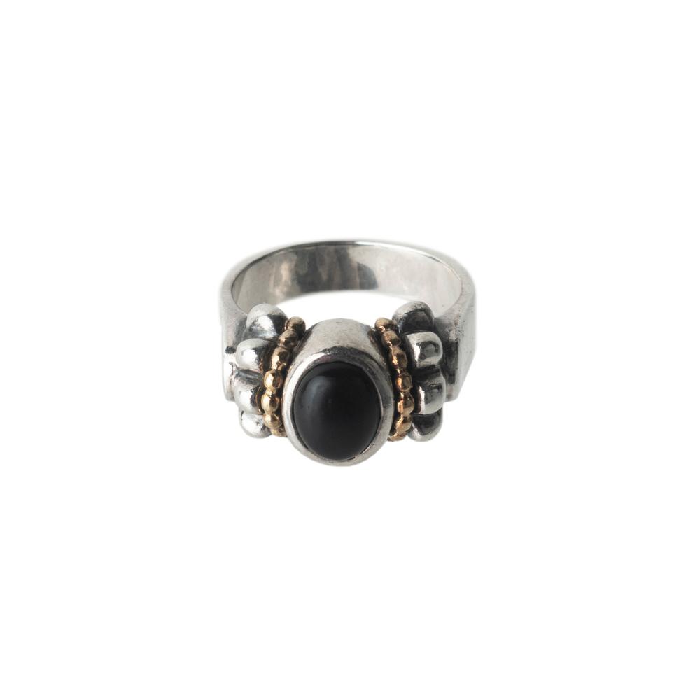  Lagos Size 7 Silver Onyx Ring