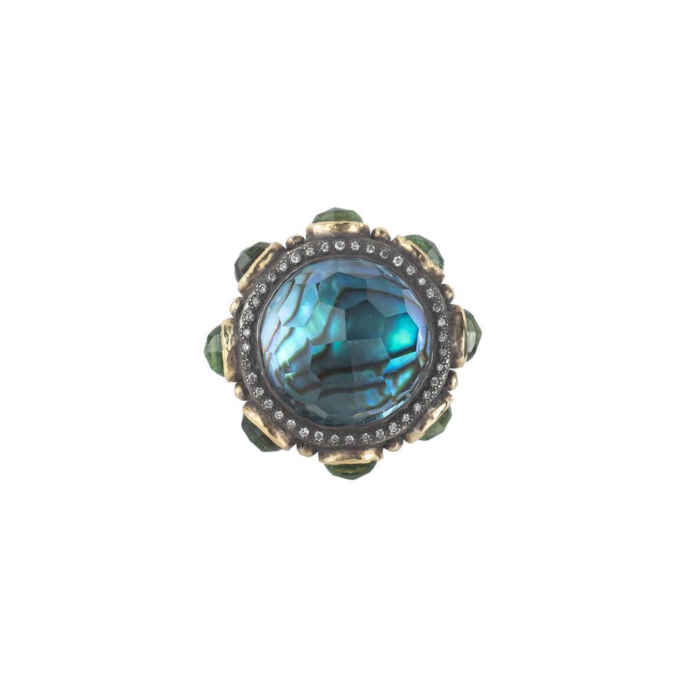  Armenta Size 6 Blue Mother Of Pearl Ring