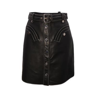 MAJE Size Small Black Leather Skirt