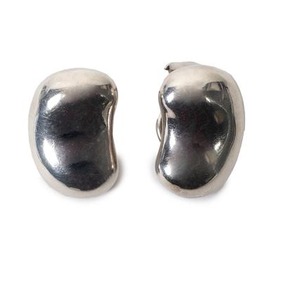 Tiffany & Co. Peretti Sterling Silver Bean Clip On Earrings