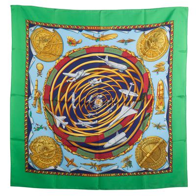 Hermes Multicolor AirCraft Print Scarf