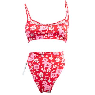 Frankies Bikinis Size Medium Red 4 Piece Swimsuit