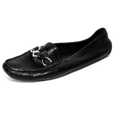Prada Size 37.5 Black Leather Shoes