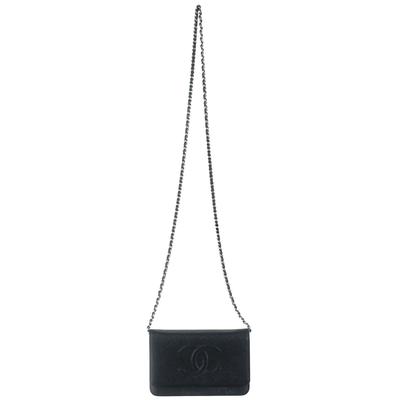 Chanel Small Black Leather Crossbody Handbag 