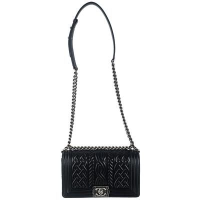 Chanel Medium Embossed Leather Boy Bag Handbag 