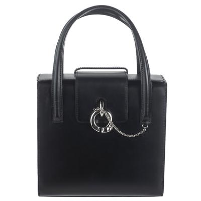 Cartier Black Ring Closure Dual Strap Handbag
