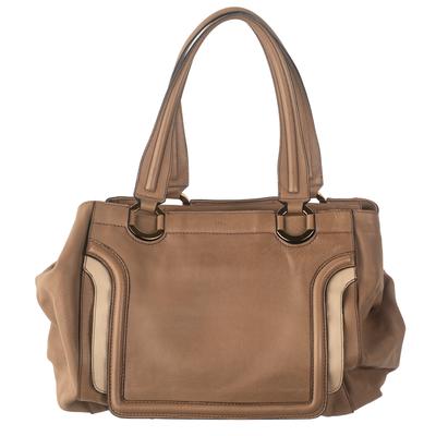 Chloe Large Brown Leather Tote Handbag 