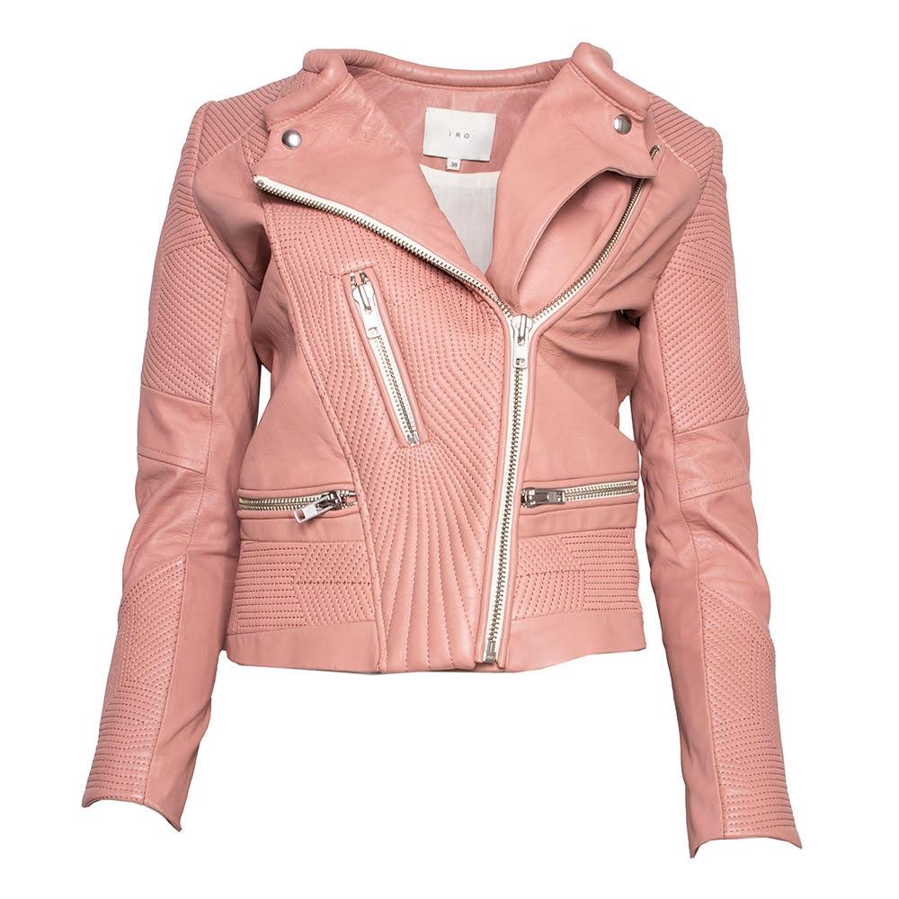  Iro Size 38 Pink Leather Jacket