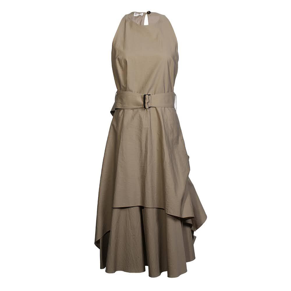  Brunello Cucinelli Size Medium Tiered Crinkle Dress