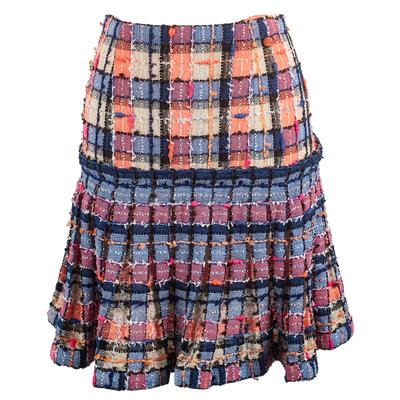 Chanel Size 36 Plaid Multi Colored Skirt 