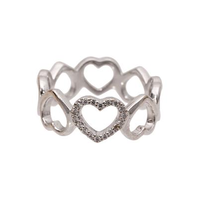 Tiffany & Co. Size 5.5 White Gold and Diamonds Heart Ring