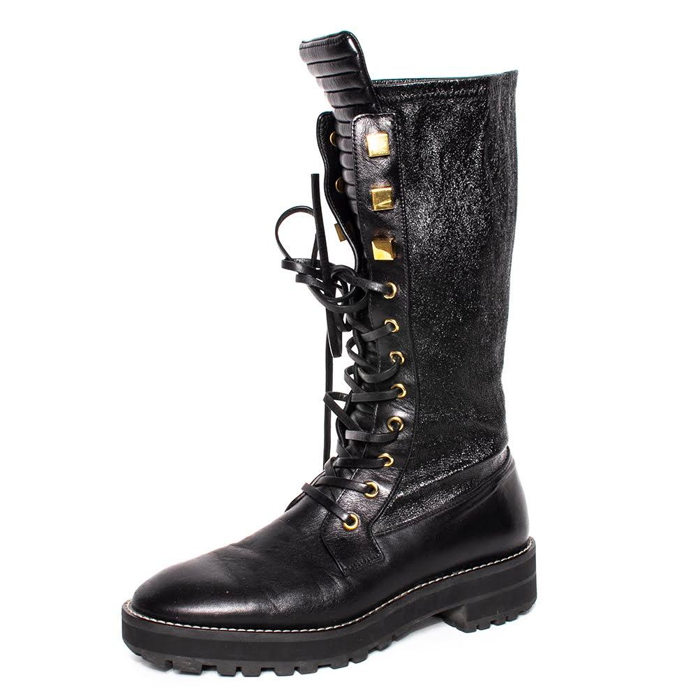  Stuart Weitzman Size 38.5 Black Leather Boots