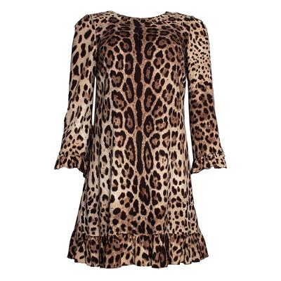 Dolce & Gabbana Size 40 Brown Leopard Print Dress
