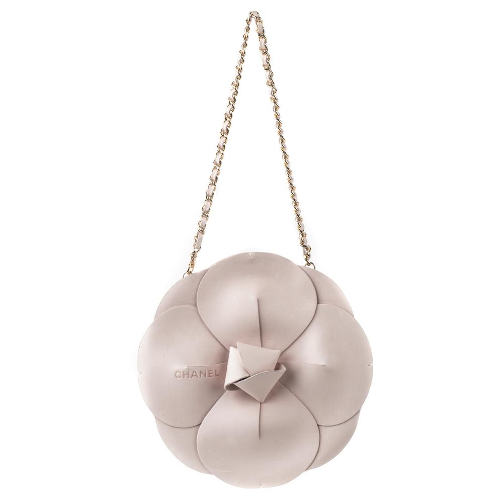  Chanel Small Pink Camellia Round Handbag