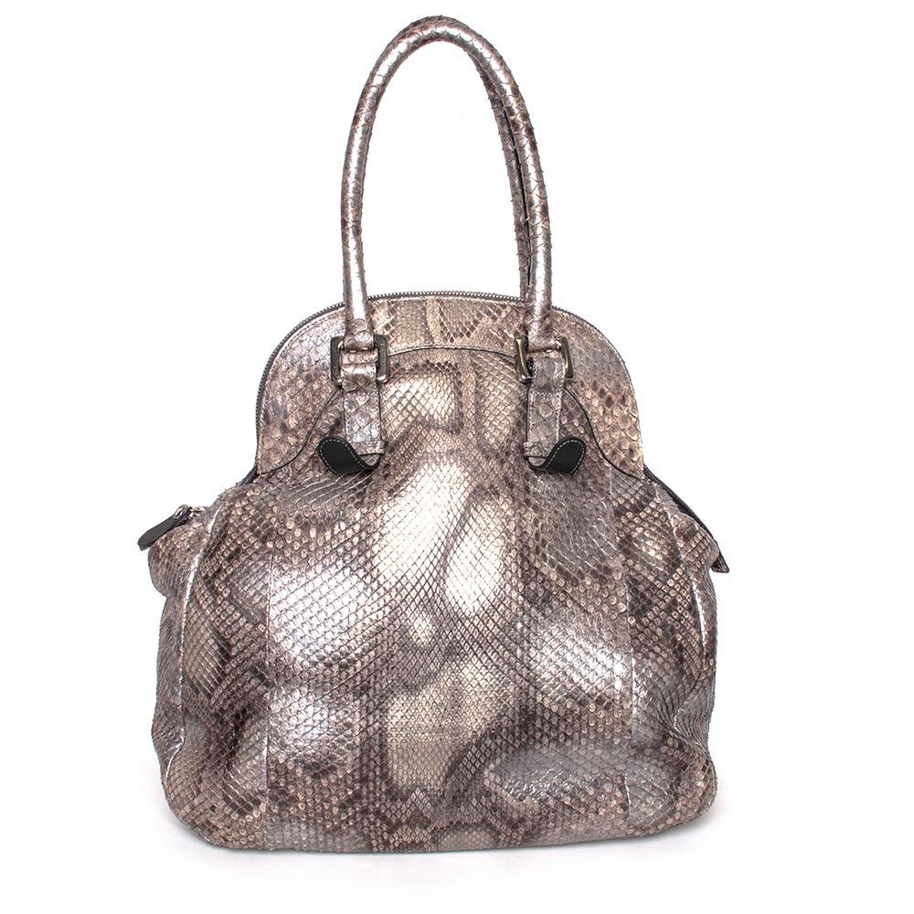  Phil Luangrath Grey Python Leather Handbag