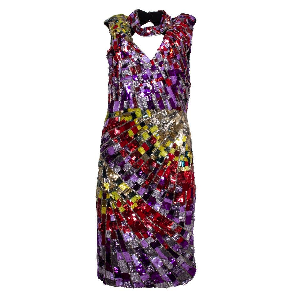  New Alice + Olivia Size 10 Multicolor Sequin Dress