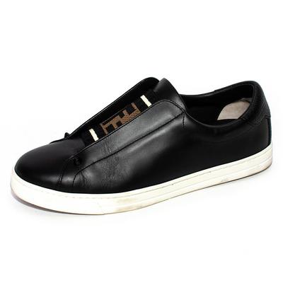 Fendi Size 40 Black Leather Sneakers