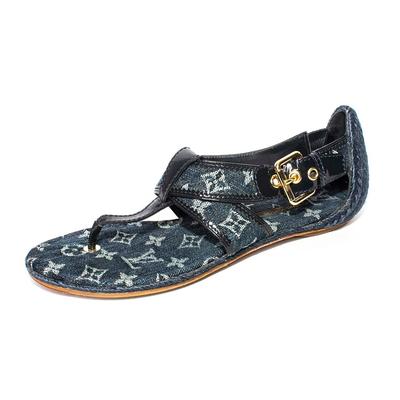 Louis Vuitton Size 38 Blue Denim Sandals