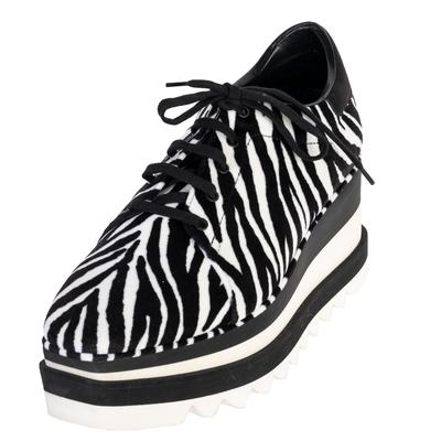 Stella McCartney Size 40 Velvet Zebra Platform Sneakers