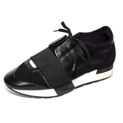 Balenciaga Size 36 Black Leather Sneakers