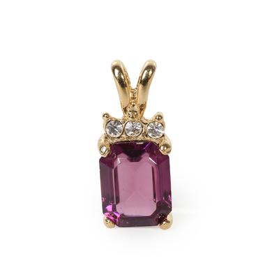 Gold Diamond Purple Stone Necklace