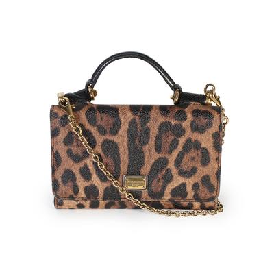 Dolce and Gabbana Leopard Print Leather Crossbody
