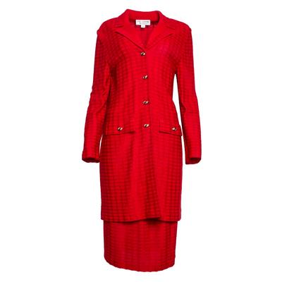 St. John Size 12 Red Two Piece Suit
