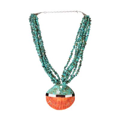 Multi-Strand Southwest Necklace with Shell
