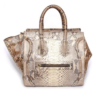 Eileen Kramer Tan Python Leather Handbag