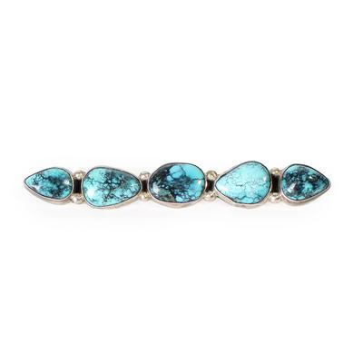 W.J. Sterling Turquoise Pin