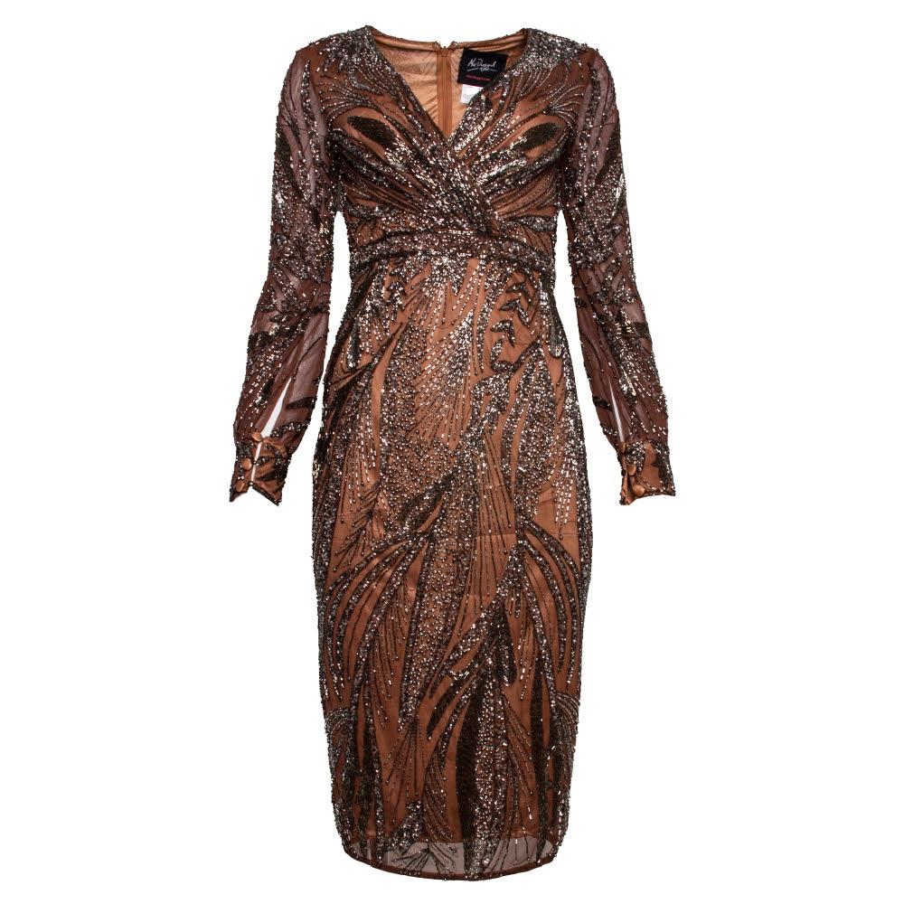  Macduggal Size 2 Brown Sequin Dress