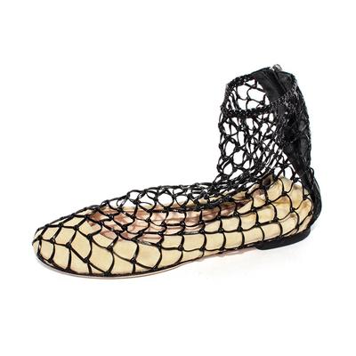 AGL Size 37 Tan Leather Net Shoes