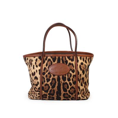 Dolce and Gabbana Canvas Cheetah Print Bag