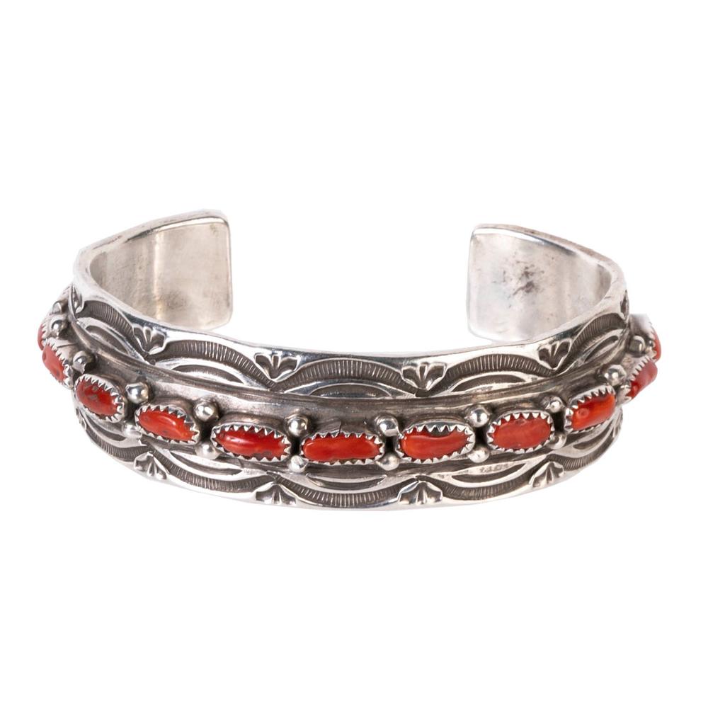  Wb Silver Coral In/Out Heavy Stamp Cuff