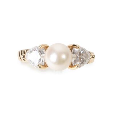 14KYG Size 4 Pearl Ring