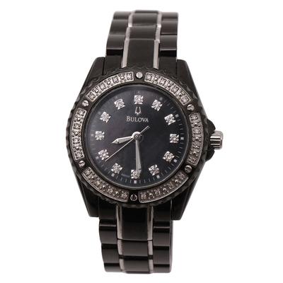 Bulova C970298 Stainless Steel Diamond Black Watch