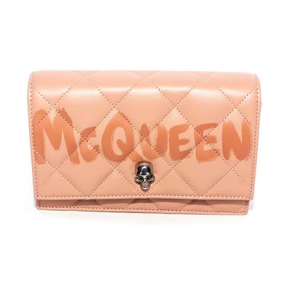 New Alexander McQueen Pink Quilted Leather Skull Bag