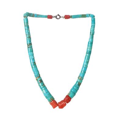 Turquoise & Coral Strand Necklace
