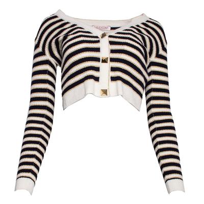Valentino Size XXS White & Navy Sweater