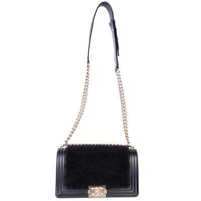 Chanel Black Medium Shearling Handbag
