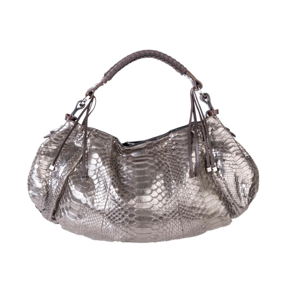  Pauric Sweeney Silver Python Metallic Handbag