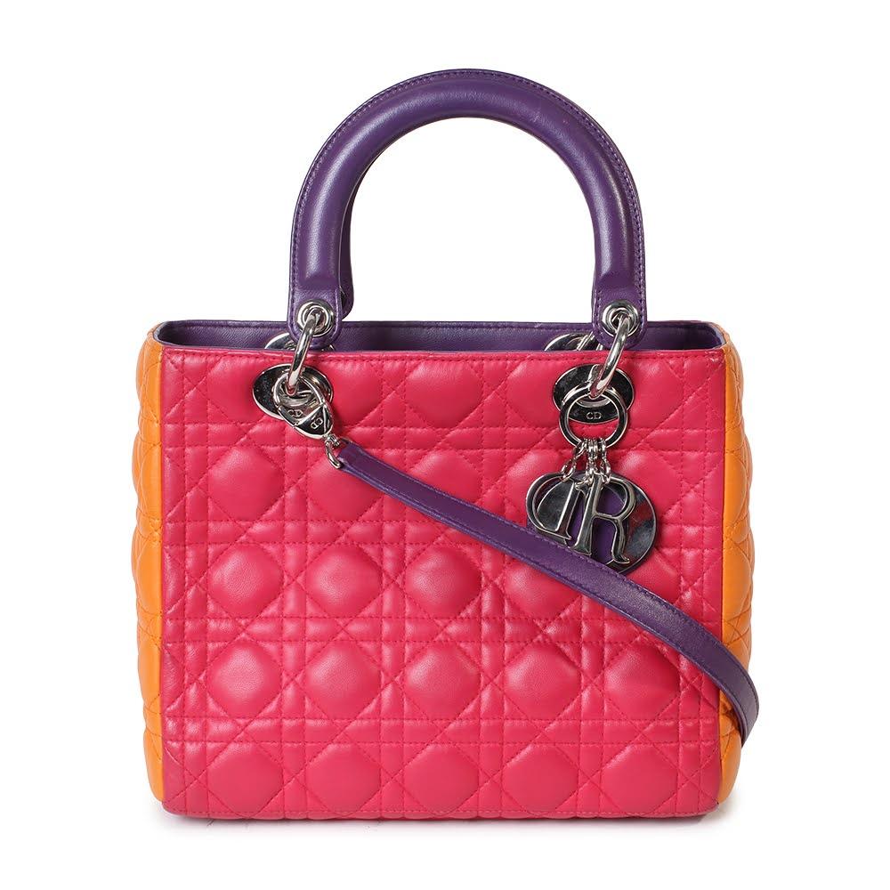  Christian Dior Lady Dior Tri- Color Shoulder Bag